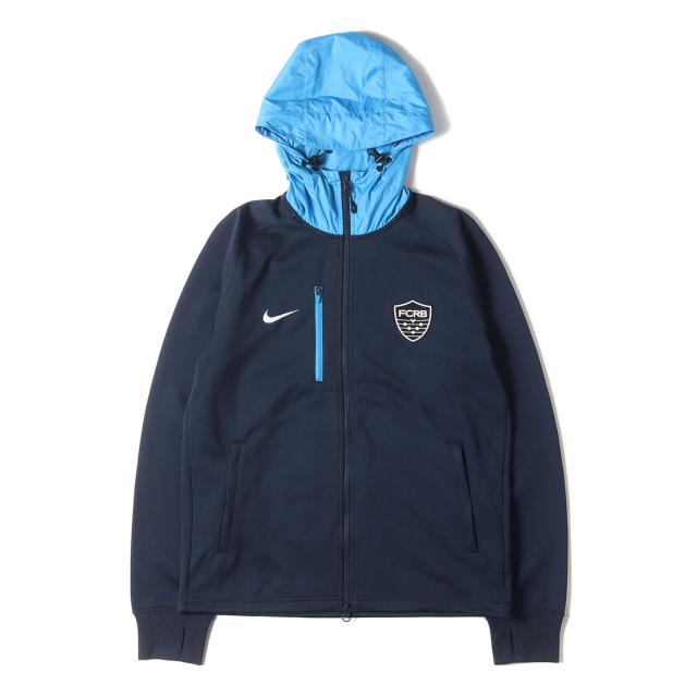F.C.Real Bristol エフシーレアルブリストル パーカー サイズ:M NIKE フード切替し ジャージ ジップ パーカー ネイビー 紺 トップス フーディー【メンズ】【中古】【K4283】の通販は