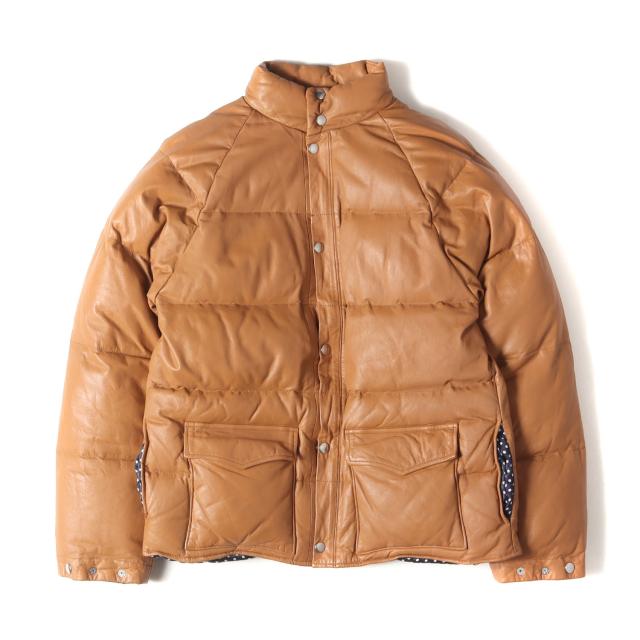 MARBLES マーブルズ ジャケット サイズ:M カウハイドレザー ダウンジャケット ベージュ アウター ブルゾン 上着【メンズ】【中古】【K4283】