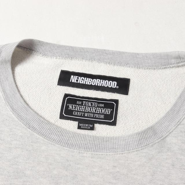 NEIGHBORHOOD ネイバーフッド スウェット サイズ:M ブランドロゴ クルーネック スウェットシャツ (CLASSIC-S / C-CREW. LS) グレー トップス トレーナー 【メンズ】【中古】【K4286】 NEIGHBORHOOD ネイバーフッド スウェット サイズ:M ブランドロゴ