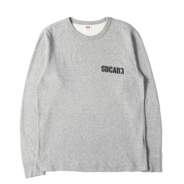 STANDARD CALIFORNIA スタンダードカリフォルニア スウェット サイズ:S 実店舗限定 ダブルフェイス ステンシルロゴ プリント スウェットシャツ (SD Two Layer Small Logo Long Sleeve)  グレー トップス トレーナー【メンズ】【中古】【K4289】の通販は 9,460円