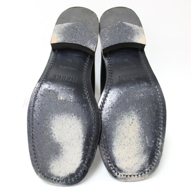 HEREU へリュー ブラック 黒 サイズ:38(25.0cm) Mallera ジップアップ レザー ショート ブーツ / マレラ フロントファスナー スクエアトゥ スペイン製 シューズ 靴【レディース】【中古】【K4300】