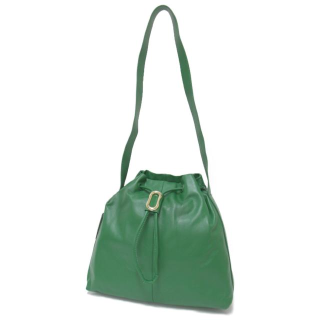 ear PAPILLONNER イア パピヨネ バッグ ショルダーバッグ グリーン カバン 巾着 オーバル チャーム 牛革 レザー 23年秋冬 ブランド シンプル カジュアル【レディース】【中古】【美品】【K3916】の通販は 6,679円