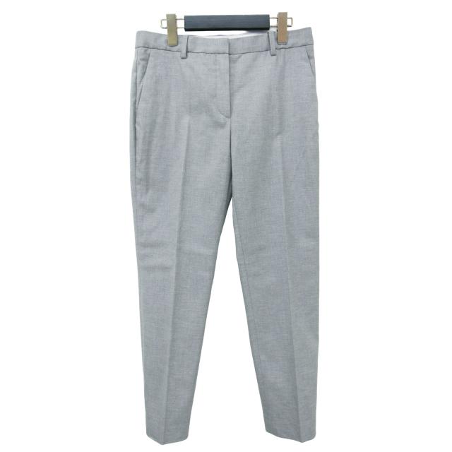 Theory セオリー パンツ ライトグレー サイズ:2(M) テーパード クロップド パンツ / STRECH CANVAS TREECA 4JN センタープレス ストレッチ コットン 日本製 ボトムス ズボン【レディース】【K4309】