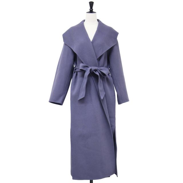 FRAY I.D フレイアイ・ディー コート パープル サイズ:0(S) ロイヤルジーロン ショール リバー コート / ロング丈 ビッグカラー スリット ウール アウター ジャケット 上着【レディース】【中古】【K4316】