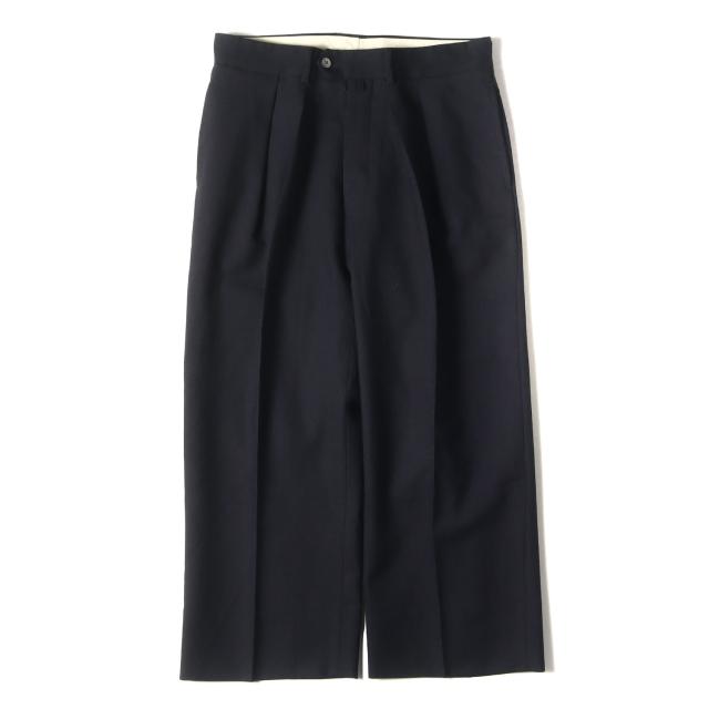 NEAT ウール ネイビー テーパードスラックス 美品】NEAT ウール