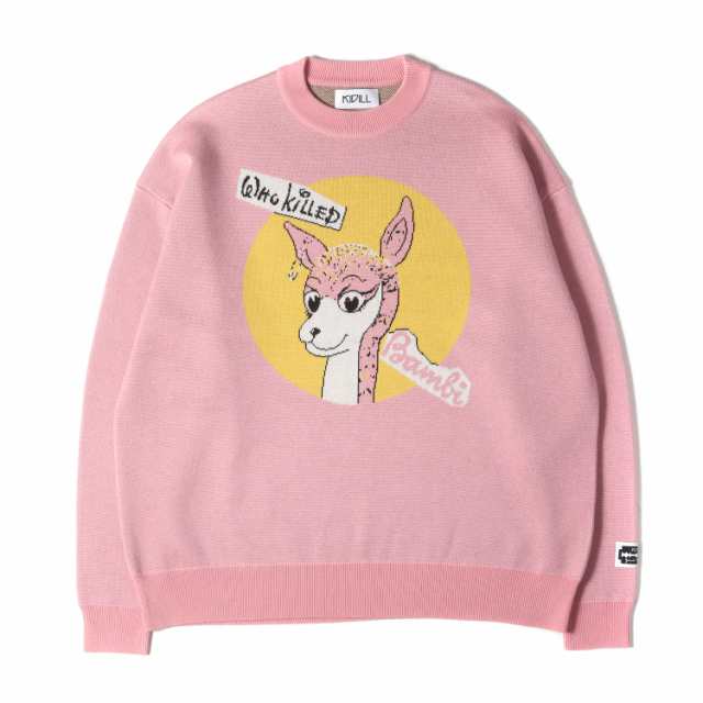 KIDILL キディル 24AW Jamie Reid バンビ ジャガード ニット (WHO KILLED BAMBI PULLOVER KL914) ピンク トップス セーター プルオーバー【メンズ】【中古】【新品同様】【K4322】の通販は