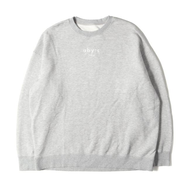 ABYTS エーバイティーエス スウェット サイズ:1 / ロゴ刺繍 クルーネック スウェットシャツ (ABYTS-013) / グレー / トップス トレーナー プルオーバー【メンズ】【中古】【美品】【K4326】