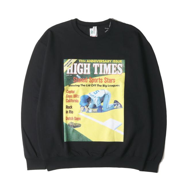 WACKO MARIA ワコマリア スウェット サイズ:L / 24SS HIGH TIMES クルーネック スウェットシャツ (CREW NECK SWEAT SHIRT TYPE-2) / ブラック 黒 / トップス トレーナー プルオーバー コラボ【メンズ】【K4327】の通販は