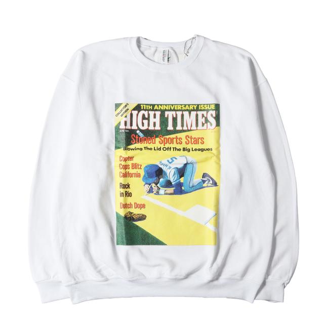WACKO MARIA ワコマリア スウェット サイズ:XL / 24SS HIGH TIMES クルーネック スウェットシャツ (CREW NECK SWEAT SHIRT TYPE-2) / ホワイト 白 / トップス トレーナー コラボ【メンズ】【K4327】