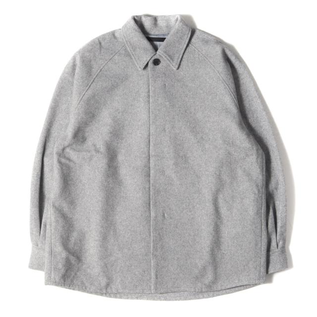 juha ユハ ジャケット サイズ:4 / 23AW フライフロント ラグラン シャツ ジャケット (FLYFRONT RAGLAN SHIRT JACKET) / ヘザーライトグレー / アウター ブルゾン 上着 / 日本製【メンズ】【中古】【美品】【K4330】