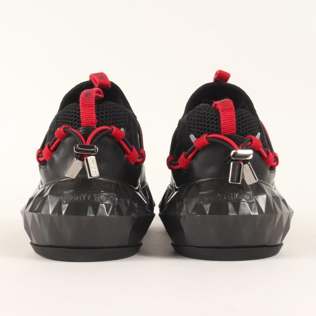 JIMMY CHOO ジミーチュウ サイズ:39(24.0cm) / ダイヤモンド トレイル スニーカー (DIAMOND TRAIL / F) / ブラック レッド 黒赤 / ローカット シューズ 靴【メンズ】【中古】【美品】【K4331】