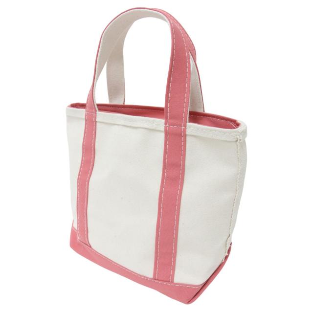 L.L.Bean エルエルビーン バッグ / ボート アンド トート バッグ / コットン キャンバス ジップトップ / アイボリー ピンク ミネラルレッド / USA製 / ブランド カバン【レディース】【中古】【新品同様】【K4340】