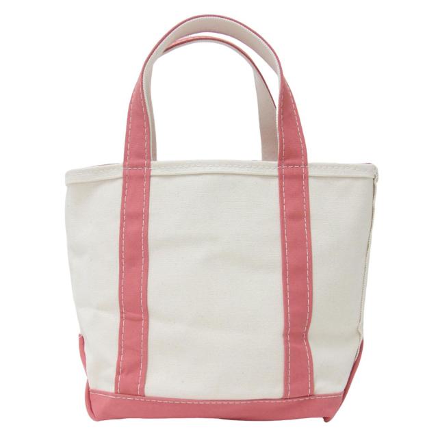 L.L.Bean エルエルビーン バッグ / ボート アンド トート バッグ / コットン キャンバス ジップトップ / アイボリー ピンク ミネラルレッド / USA製 / ブランド カバン【レディース】【中古】【新品同様】【K4340】