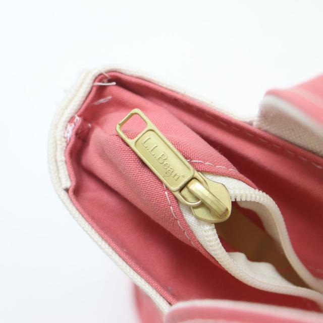 L.L.Bean エルエルビーン バッグ / ボート アンド トート バッグ / コットン キャンバス ジップトップ / アイボリー ピンク ミネラルレッド / USA製 / ブランド カバン【レディース】【中古】【新品同様】【K4340】