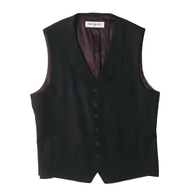 RUDE GALLERY ルードギャラリー ベスト サイズ:2 / 21SS クローバーカラー ベスト(CLOVER COLLAR VEST) / ブラック 黒 / トップス / 日本製【メンズ】【中古】【美品】【K4341】