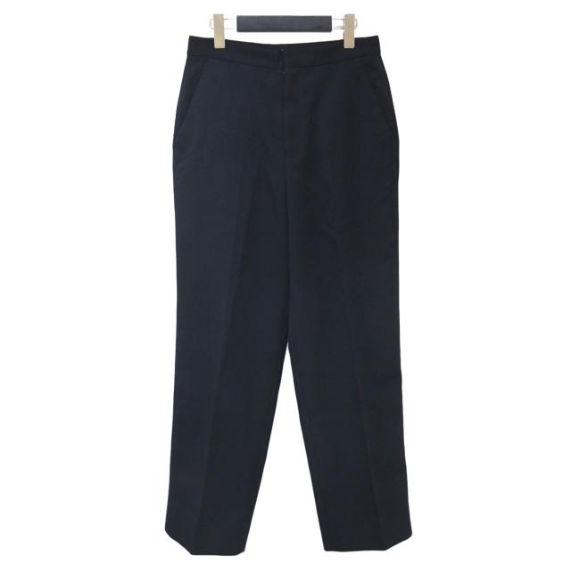 IENA イエナ パンツ ネイビー 紺 サイズ:38(M) / 23秋冬 PEツイル ストレート スラックス / パンツ トラウザーズ ストレート センタープレス / ボトムス ズボン【レディース】【中古】【美品】【K4341】