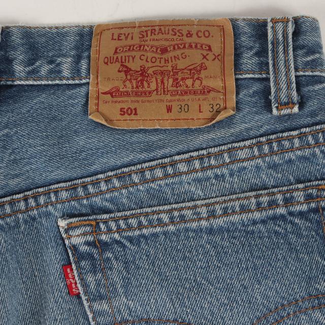 MARBLES マーブルズ パンツ サイズ:30×32 / Levis 501 古着リメイク レザースターパッチ カスタム デニムパンツ / インディゴ / ボトムス ジーンズ ジーパン【メンズ】【中古】【K4342】 MARBLES マーブルズ パンツ サイズ:30×32 / Levis 501 古着リメイク