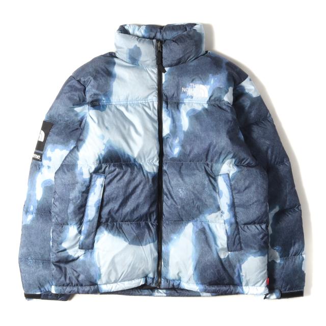 Supreme シュプリーム ジャケット サイズ:XL 21AW THE NORTH FACE ノースフェイス ブリーチド デニム プリント ヌプシ ダウン ジャケット Bleached Denim Print Nuptse Jacket ND52100I アウター ブルゾン コラボ【メンズ】【中古】【K3911】