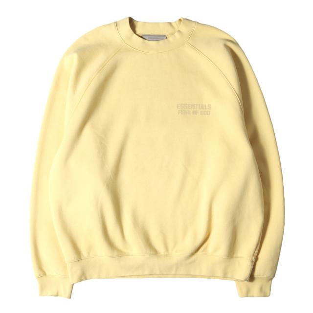 FEAR OF GOD フィアオブゴッド スウェット サイズ:XL / 23SS FOG ESSENTIALS シリコンプリント クルーネック スウェットシャツ (Crewneck Sweatshirt) / イエロー系(Light Tuscan) / トップス トレーナー【メンズ】【K4346】