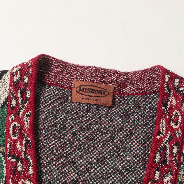 ミッソーニ MISSONI レディース カーディガン 春夏秋 綿100 【41】 MISSONI - MISSONI ミッソーニ カーディガン M 茶xピンクxオレンジx青