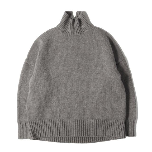 CINOH チノ ニット サイズ:44 / 21AW オーバーサイズ ハイネック ニット (OVERSIZE HI NECK KNIT 21WKN305) / グレー / トップス セーター プルオーバー【メンズ】【中古】【K4349】