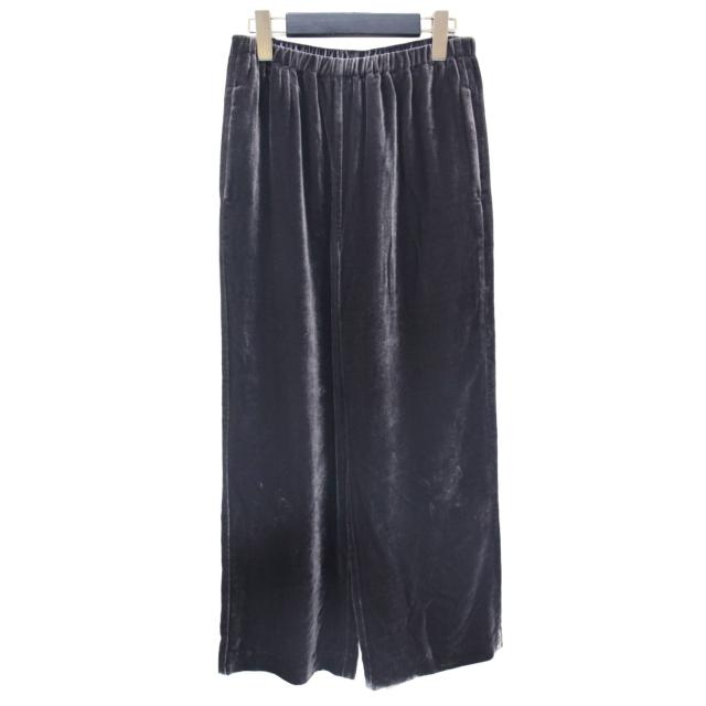 IENA イエナ パンツ グレー サイズ:36(S) / 24秋冬 シルク ミックス ベルベット イージー パンツ / ストレート セミワイド ウエストゴム / ボトムス ズボン【レディース】【中古】【美品】【K4351】の通販は 15,400円
