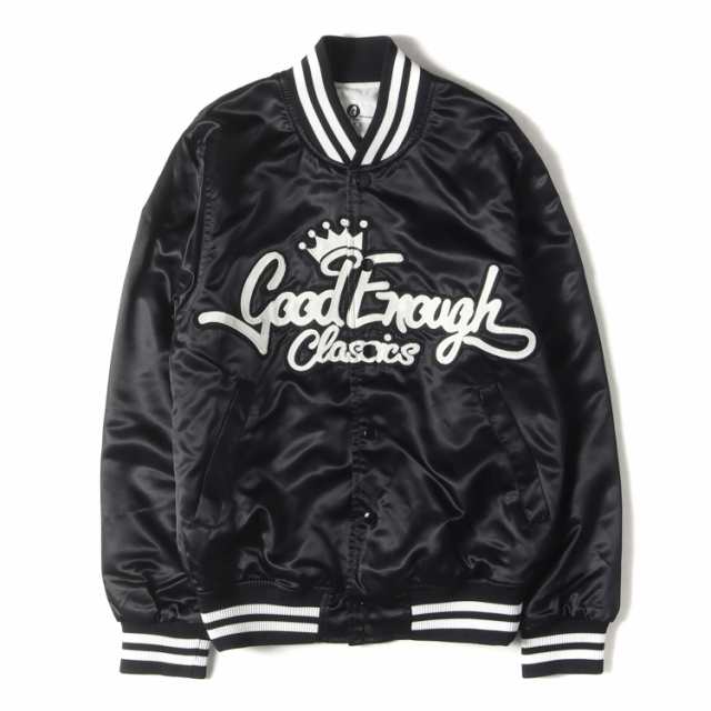 GOOD ENOUGH グッドイナフ ジャケット サイズ:S / 復刻モデル クラシックロゴ サテン スタジャン (SATIN DUGOUT JK) / ブラック 黒 / アウター ブルゾン 上着【メンズ】【中古】【美品】【K4352】の通販は