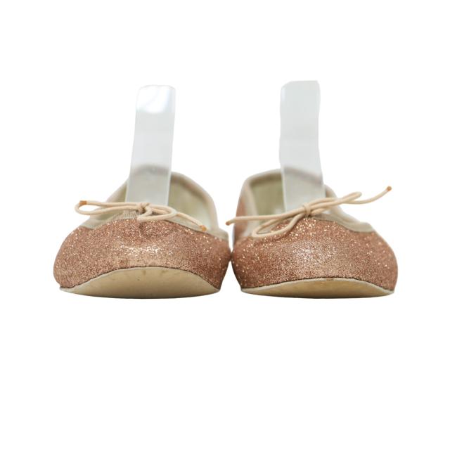 porselli  ポルセリ オレンジ サイズ:38(24.0cm) / 24春夏 グリッター バレエ シューズ / フラット パンプス ラメ リボン / イタリア製 / ブランド 靴【レディース】【K4352】