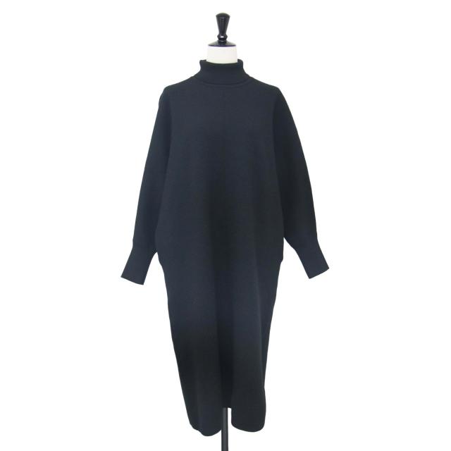 martinique マルティニーク ワンピース ブラック 黒 サイズ:FREE / ダブルフェイス ニット ワンピース / ロング丈 長袖 タートルネック ウール / トップス セーター プルオーバー【レディース】【中古】【K4353】