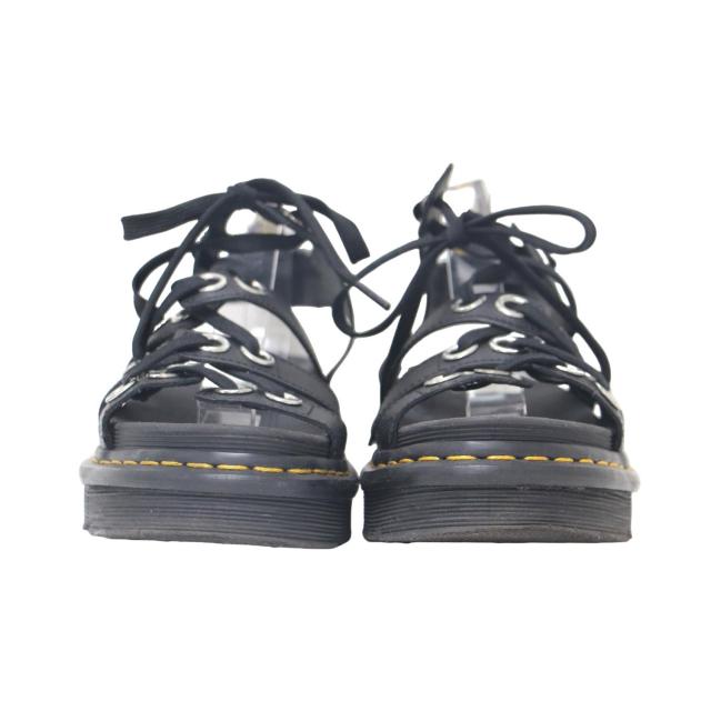 Dr.Martens ドクターマーチン ブラック 黒 サイズ:UK6(25.0cm) / BLAIRE HDW サンダル / レザー レースアップ アイレット フラット ボリュームソール / シューズ 靴【レディース】【中古】【K4353】