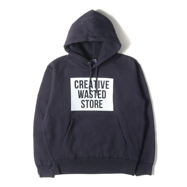 CreativeDrugStore クリエイティブドラッグストア パーカー サイズ:M / CreativeDrugStore 10周年記念 ヘビー スウェット パーカー / ネイビー 紺 / トップス フーディー プルオーバー【メンズ】【中古】【K4356】