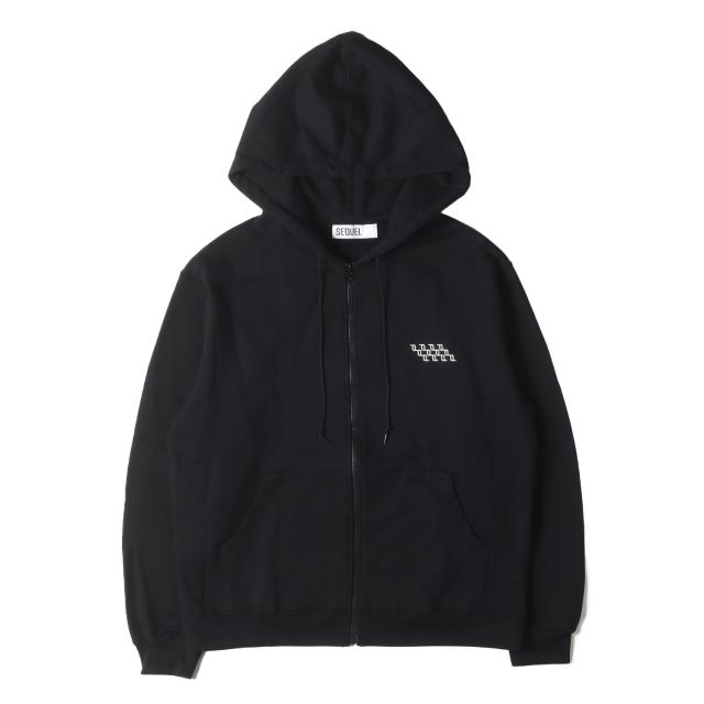 SEQUEL シークエル パーカー サイズ:M / POP BY JUN 限定 フルジップ スウェット パーカー / ブラック 黒 / トップス フーディー【メンズ】【中古】【新品同様】【K4356】