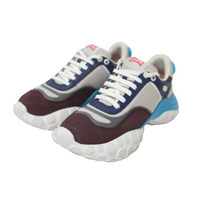 CAMPER カンペール スニーカー ボルドー ネイビーッ ベージュ×ブルー サイズ:38(24.0cm) / PELOTAS MARS K201590-003 / ぺロータス マーズ ボリュームソール レースアップ / ローカット スニーカー シューズ 靴【レディース】【中古】【K4359】