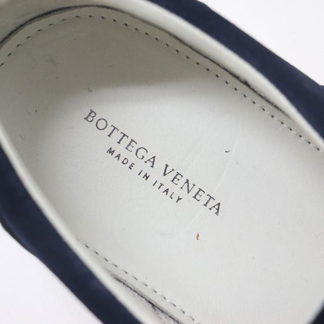BOTTEGA VENETA ボッテガヴェネタ スニーカー ブラック ネイビー グレー サイズ:37(24.0cm) / スウェード レザー イントレチャート スニーカー / スリッポン 配色 サイドゴア / イタリア製 / ブランド シューズ 靴 【レディース】【中古】【K4360】