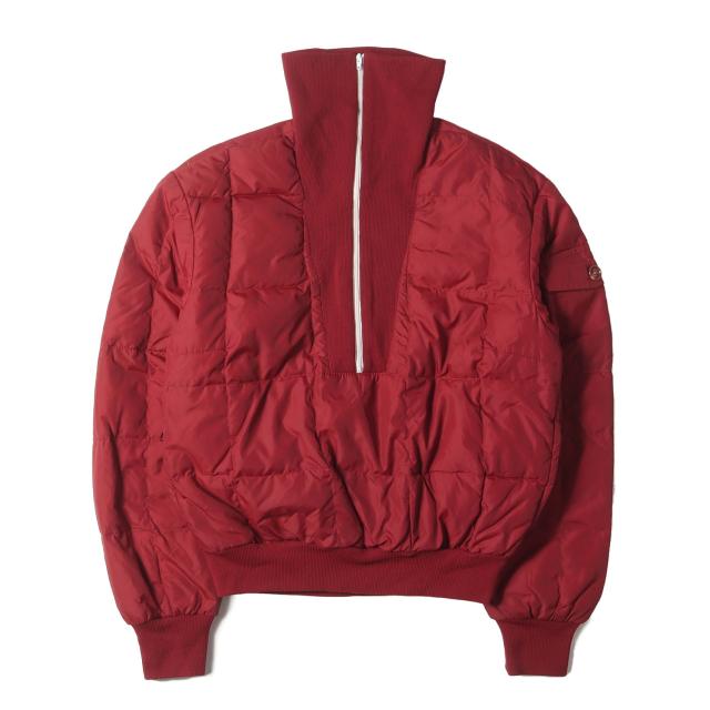 Eddie Bauer エディーバウアー ジャケット サイズ:M / 80s 黒タグ ハーフジップ キルティングプルオーバー ライトグース ダウンジャケット / バーガンディー / 80年代 ヴィンテージ 古着 / アウター ブルゾン 上着【メンズ】【中古】【K4366】
