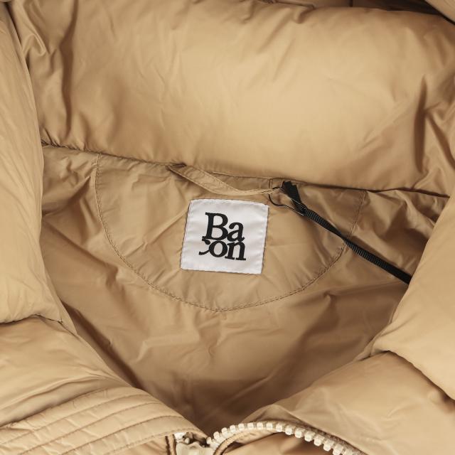 Bacon ベーコン ジャケット サイズ:L / フーデッド ハイネック ダブルジップ ダウンジャケット (MDOUBLE B WLT BACPIGIA 409) / ベージュ / アウター ブルゾン 上着【メンズ】【中古】【新品同様】【K4365】 Bacon ベーコン ジャケット サイズ:L / フーデッド ハイネック ダブル