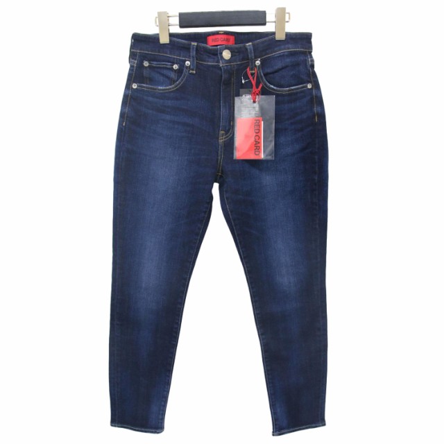 RED CARD レッドカード パンツ ネイビー 紺 サイズ:27(XXL) / ハイライズ スリム テーパード デニム パンツ 26403HR / Anniversary Highrise ライトオンス ストレッチ ヴィンテージ加工 コットン / 日本製 / ボトムス ジーンズ ジーパン【レディース】【K4365】