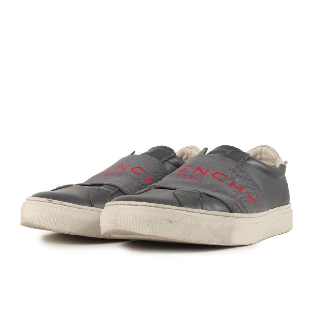 GIVENCHY ジバンシィ サイズ:42(27.0cm) / ロゴバンド レザー スリッポン スニーカー (URBAN STREET SNEAKER BH0003H07H) / グレー / ローカット スニーカー シューズ 靴【メンズ】【中古】【K4366】