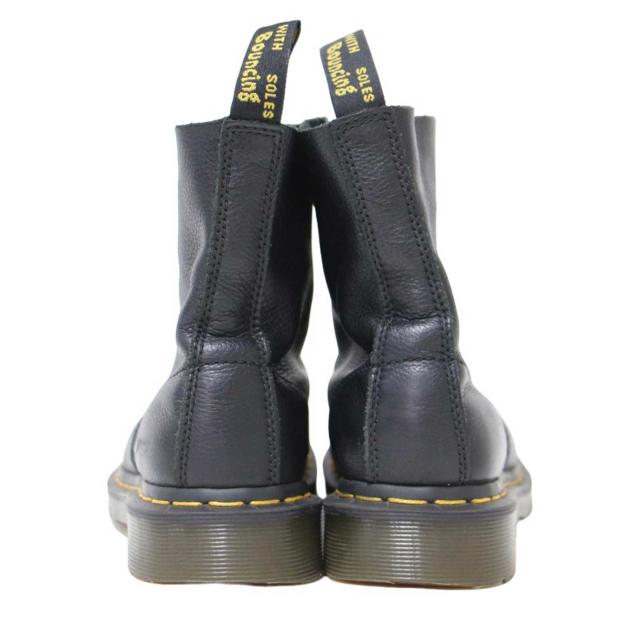 Dr.Martens ドクターマーチン ブラック 黒 サイズ:UK4(23.0cm) / パスカル 8 ホールブーツ 13512006 / PASCAL VIRGINIA ヴァージニアレザー イエローステッチ / シューズ 靴【レディース】【中古】【K4367】
