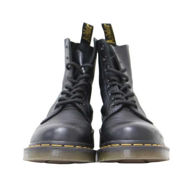 Dr.Martens ドクターマーチン ブラック 黒 サイズ:UK4(23.0cm) / パスカル 8 ホールブーツ 13512006 / PASCAL VIRGINIA ヴァージニアレザー イエローステッチ / シューズ 靴【レディース】【中古】【K4367】