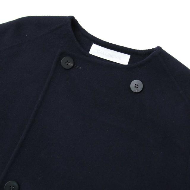 36 ファッション GALERIE VIE ウールダブルフェイス ネイビー