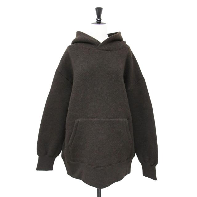 ADAWAS アダワス パーカー ブラウン サイズ:FREE / ニット パーカー / LIGHT INLAY PARKA フーディー 長袖 インレイ編み / ウール  / 日本製 / トップス プルオーバー【レディース】【中古】【K4369】