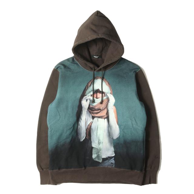 UNDERCOVER アンダーカバー パーカー サイズ:4 / 21AW Markus Akesson アートプリント スウェット パーカー / ブラウン / トップス フーディー / コラボ【メンズ】【中古】【K4372】