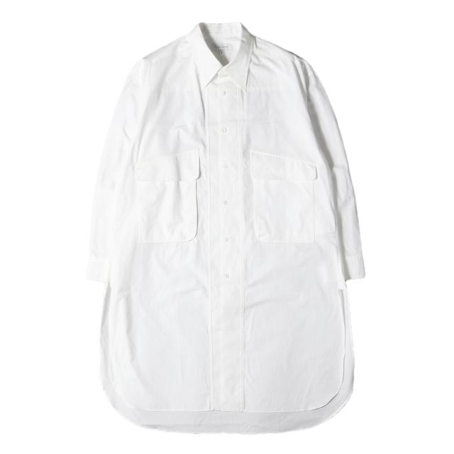 YOHJI YAMAMOTO ホワイト シャツ ヨウジヤマモト ロング丈 綿 M ヨウジ