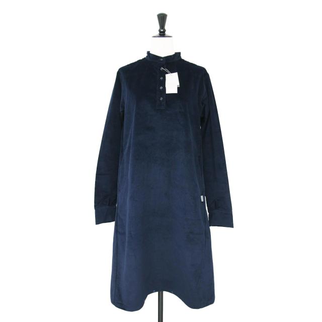 SOU・SOU ソウソウ ワンピース ネイビー 紺 サイズ:S / 24秋冬 ストレッチ コーデュロイ BIKE ワンピース / ロング丈 長袖 ヘンリーネック コットン / 日本製 / トップス ドレス【レディース】【K4377】