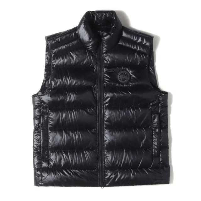 CANADA GOOSE カナダグース ベスト サイズ:XL / マイクロ ナイロン リップストップ ダウンベスト (Crofton Vest Black Label 2229MB) / ブラック 黒 / アウター ジャケット ブルゾン 上着【メンズ】【中古】【美品】【K4383】