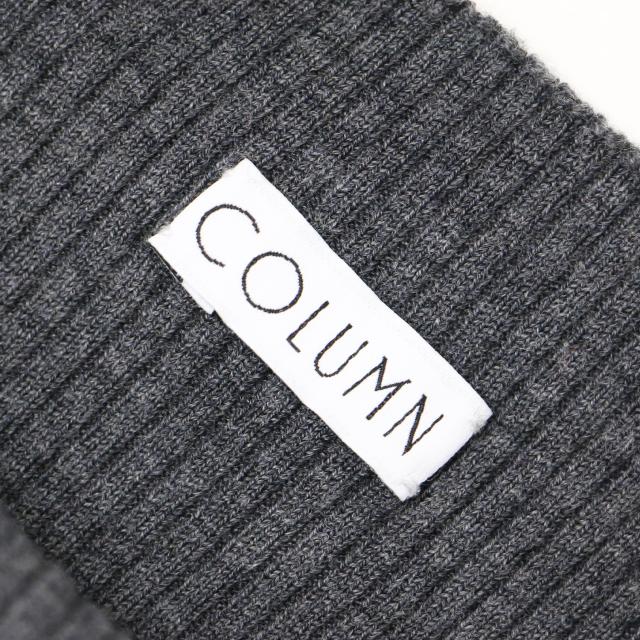 COLUMN コラム ニット グレー サイズ:FREE / 24秋冬 クルーネック ニット / 長袖 リブ ハイゲージ ウール シルク / トップス セーター プルオーバー【レディース】【中古】【美品】【K4381】 COLUMN コラム ニット グレー サイズ:FREE / 24秋冬 クルーネック