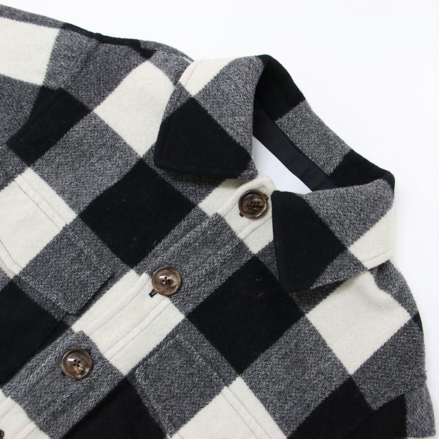 ティッカ TICCA ブロックチェック ウールジャケット 黒白 TICCA