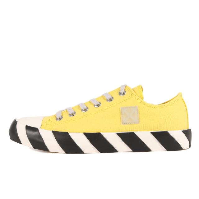 OFF-WHITE オフホワイト サイズ:41(25.5cm) 19AW キャンバス ローカット スニーカー Vulc Low Top Logo Stripes Sneaker イエロー シューズ 靴 【メンズ】【K4051】