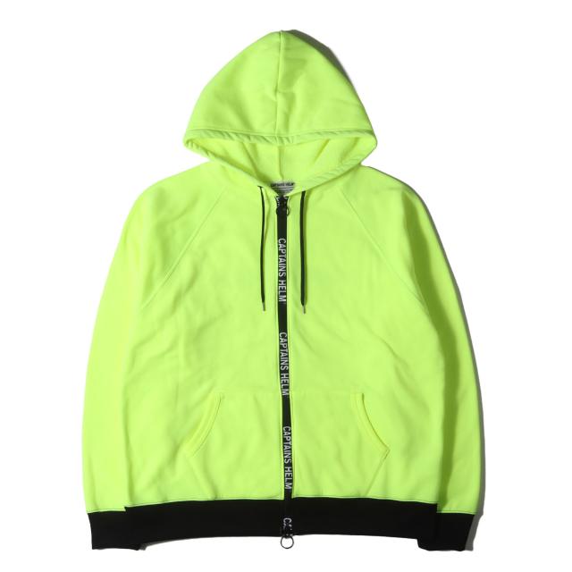 Captains Helm Tokyo キャプテンズヘルム パーカー サイズ:L / 21AW ロゴジップ テックジャージ パーカー (TRADEMARK ZIP TEC HOODIE) / イエロー / トップス フーディー 【メンズ】【中古】【美品】【K4391】